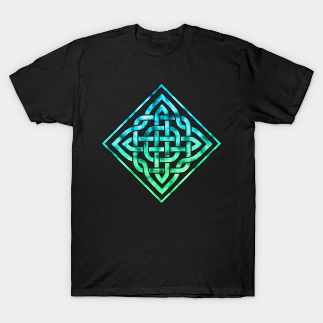 Celtic Knot Blue Green T-Shirt by surfsprite